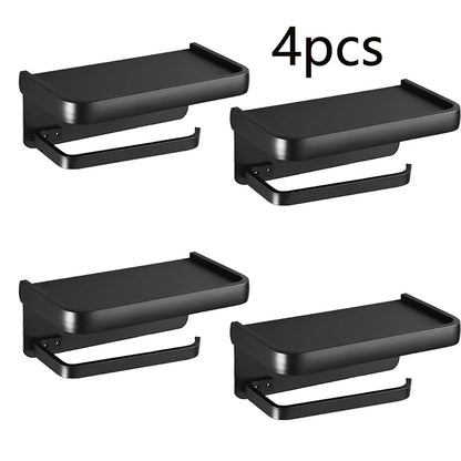 Toilet Paper Holder With Tray And Wall Mounted
