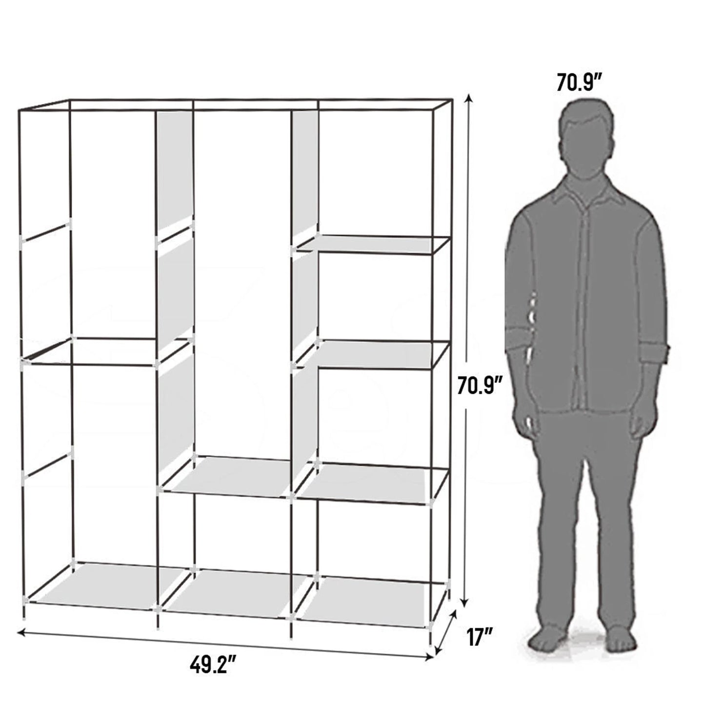 Portable Closet Wardrobe With Clothes Rack