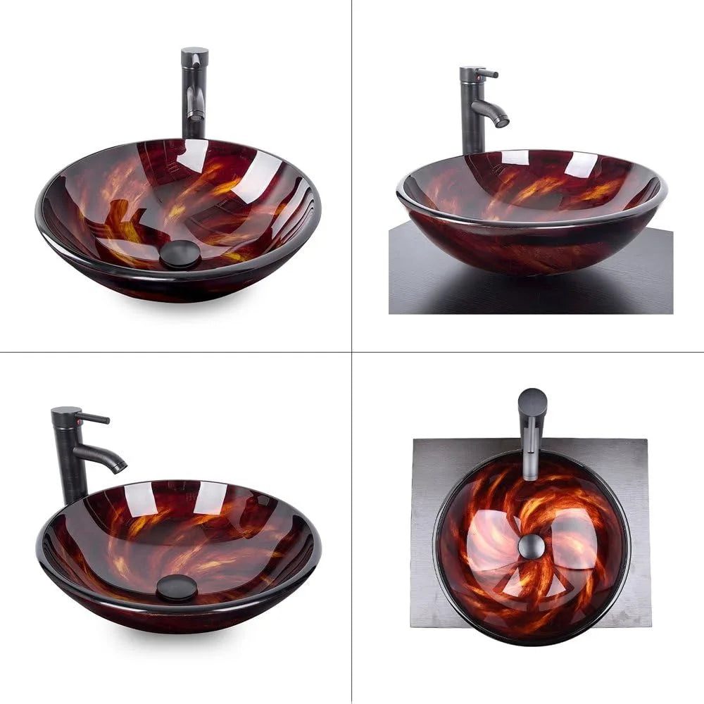 Tempered Glass Round Bowl Sink