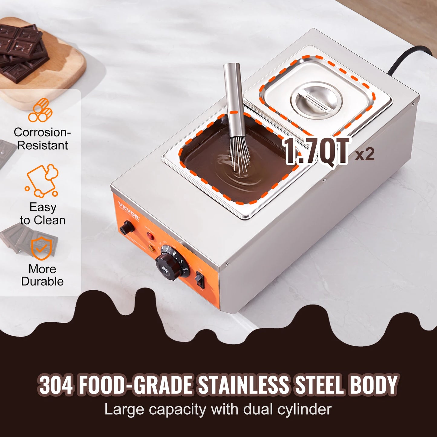 Electric Chocolate Tempering Machine Melting Pot