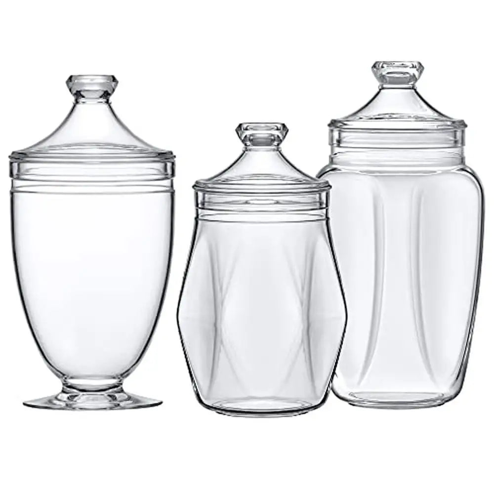 3-Piece Acrylic Plastic Containers with Lid