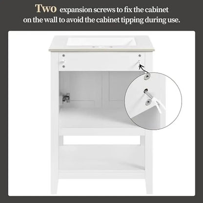 Modern Vanity Cabinet with Ceramic Basin