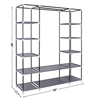 Closet Organizer with Shelves and Storage Bins