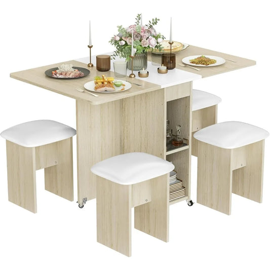 Folding Dining Table Set for 4