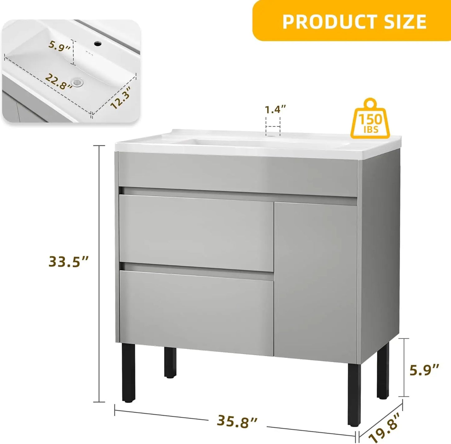 Freestanding Bathroom Vanity Sink Combo